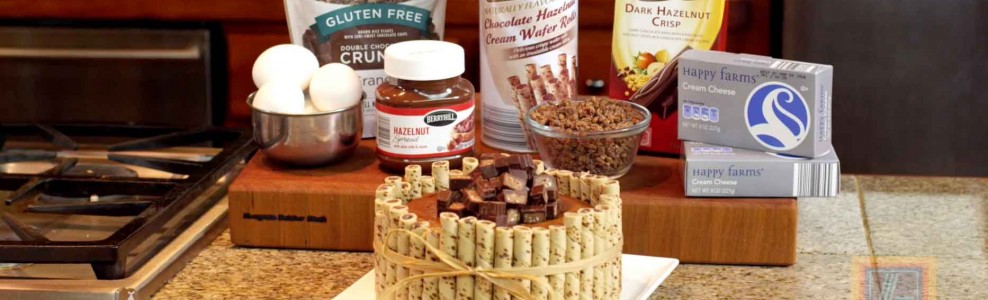 Gluten free cheesecake with ingredients in background
